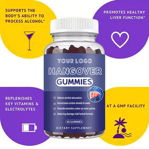 Oem kualitas baik mabuk Gummies <span class=keywords><strong>Liver</strong></span> <span class=keywords><strong>Detox</strong></span> Anti Hangover Gummies Label pribadi alkohol Relief hiber up Mies - Product Image 3