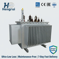 Transformateur immergé dans l'huile Hengrui S11 150 kVA triphasé, bobinage en cuivre hermétique, refroidissement ONAN, 380 V, IEC 60076