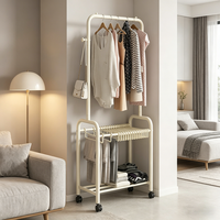 Organizador Metálico Multifuncional Moderno de Tres Niveles, Percheros para Colgar Ropa, para Dormitorio y Sala de Estar, Islas y Carritos