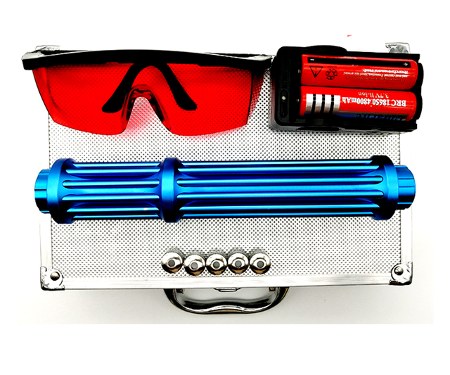 Blue Golden High-end Extended Rechargeable 450nm Blue Laser Flashlight Pointer Pen