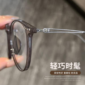 Montures de lunettes ovales rétro pour femmes 99305 en titane pur léger, monture complète de l'usine de Danyang - Product Image 4