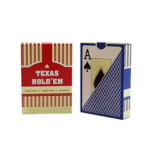 Tùy Chỉnh Lớn Phông Chữ PVC Texas Hold'em Chơi Thẻ Dày Không Thấm Nước Nhựa Poker Với Biểu Tượng Tùy Chỉnh Cho Trung Đông Trò Chơi - Product Image 1