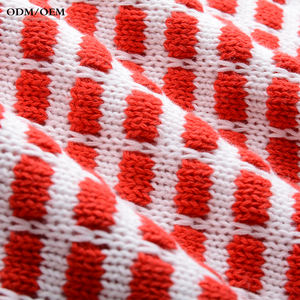 Gilet sans manches jacquard personnalisé pour femme, style streetwear, bordure frisée, motif écossais, tricoté, décontracté printemps, anti-rétrécissement - Product Image 5