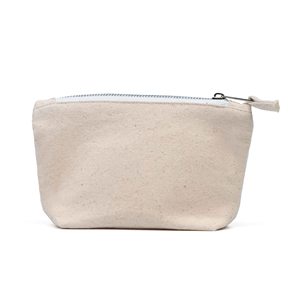 Bolsas de compras cosméticas de lona de algodón natural reciclado ecológico patrón de letras cremallera bolsa de maquillaje regalo - Product Image 3