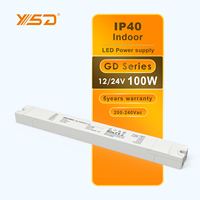 Alimentation LED ultra-mince à découpage linéaire ON/OFF 100W 24V 12V AC100V-277V