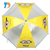 Parapluie POE, Transparent et de haute qualité, Structure de sécurité avec ouverture manuelle, parasol, pour enfants