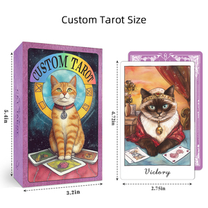 <span class=keywords><strong>Tarot</strong></span> gato personalizado precio de fábrica alta calidad caja del <span class=keywords><strong>mundo</strong></span> 7x12cm 78 cartas por baraja cartas de <span class=keywords><strong>Tarot</strong></span> originales con guía - Product Image 6