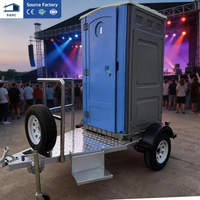 Prêt à expédier : Remorque WC publique mobile moderne et portable en HDPE de qualité supérieure, écologique, pour atelier, festival de musique, utilisation extérieure