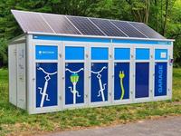Livraison de colis OEM casier de panneau solaire de plage extérieure accepteur de pièces en espèces paiement casier de plage de stockage de bagages à énergie solaire