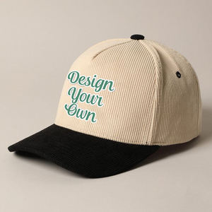 Gorro Deportivo Casual de Ala Curva para Mujer, Popular, Bordado a Máquina, Elegante, de 5 Paneles, Bicolor, Estilo Béisbol - Product Image 1