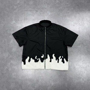 OEM Custom Satin Work Shirts with Streetwear Design Puffer Button-<b>up</b> <b>Open</b> Collar Nylon Button-<b>up</b> Printed Pattern Logo Embroidery - Product Image 2