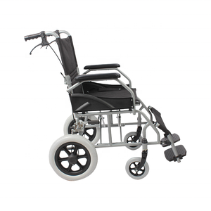 Silla de Ruedas Manual Plegable con Marco de Acero, Silla de Ruedas Ligera de Transporte con Reposapiés de Ángulo Ajustable - Product Image 2