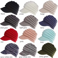 Gorra de Béisbol Tejida de Malla, Gorras Deportivas de Béisbol Personalizadas, Gorra de Béisbol de Acrílico de Alta Calidad para Invierno, con Visera para el Sol