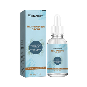 West Month Gotas autobronceadoras Al Aire Libre Tomar el sol Cuerpo Piel Bronceado hidratante y esencia negra - Product Image 1