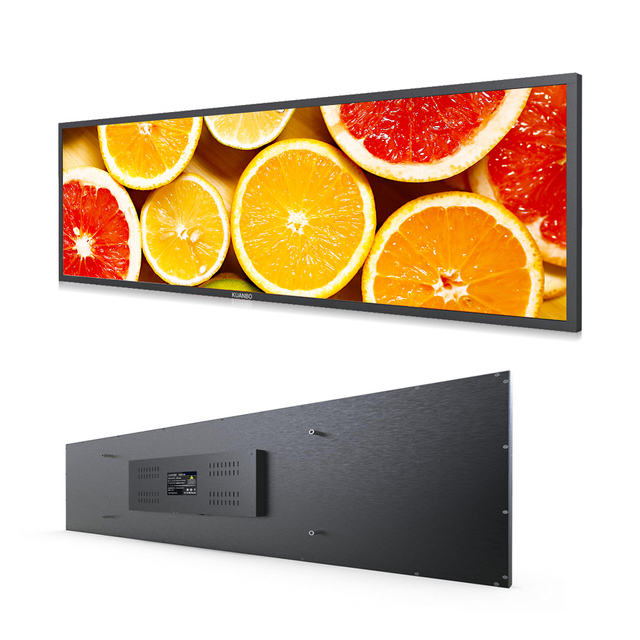 23.1 Inch Ultra Wide Shelf Digital Signage Stretched Bar LCD Display Cloud Advertising Metal Glass Construction 1 Year Warranty