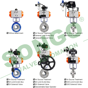 Vanne à boisseau sphérique pneumatique à rappel par ressort en acier moulé WCB, à bride en V DN40 1-1/2 pouce, haute qualité - Product Image 4