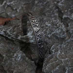Joyería de estilo vikingo de acero inoxidable para hombre, pulsera Noruega nórdica Valknut, brazalete de runas vikingas, pulsera vikinga para hombre - Product Image 5