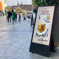 Kiosco móvil portátil de 32 pulgadas, póster portátil capacitivo para exteriores, Monitor de publicidad LCD para pantalla de animación de tienda minorista