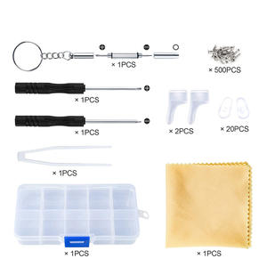 500 สกรูกรอบแว่นตาชุดซ่อมกล่องเครื่องมือสกรูไขควงแว่นตากันลื่นฝาครอบหูตะขอกุญแจแว่นตาอุปกรณ์เสริม - Product Image 4