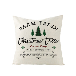 Housse de coussin de Noël <span class=keywords><strong>2023</strong></span>, motif de Noël d'<span class=keywords><strong>hiver</strong></span>, chapeau de Noël, arbre, housse de coussin pour canapé, canapé et voiture XJ032 - Product Image 4
