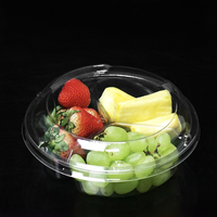 Boîte à biscuits ronde en plastique PET transparent à 3 compartiments, barquettes d'emballage pour snacks et pâtisseries avec couvercles
