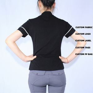 Camisa Ecuestre de Manga Corta para Mujer y Hombre, Negra, Refrigerante, para Competición, Venta Directa de Fábrica ARLAN - Product Image 2