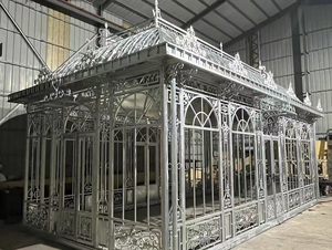 Capuchon de dôme de véranda de style europé<span class=keywords><strong>en</strong></span> personnalisé <span class=keywords><strong>en</strong></span> <span class=keywords><strong>fonte</strong></span> forgé Gazebo - Villa Garden Ornamental Glassroom Pavilion <span class=keywords><strong>Prix</strong></span> d'usine - Product Image 2