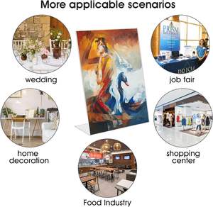 アクリル製サインホルダー 斜め型 アクリルサインホルダー、透明プラスチック製L字型ディスプレイスタンド、アクリルサインホルダー - Product Image 6