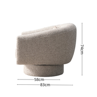 Fauteuil d'appoint de luxe moderne avec cadre en bois massif, revêtement amovible en bouclette douce, mousse en polyester pour salon
