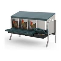 Nichoir à poules JH-Mech personnalisé, ventilé, à accès facile, 3 compartiments, pliable, en acier galvanisé argenté, pour la ponte des œufs