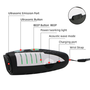 Ultrasonic Dog Repellent Handheld Bark Control Device <b>Battery</b> Powered Plastic Construction Scentless Animal Control Tool - Product Image 5