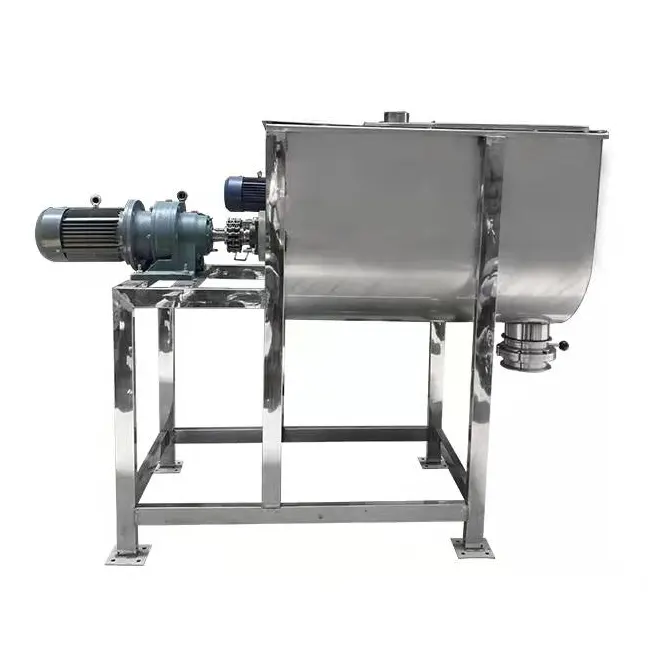 Agitatore materiale nastro orizzontale 500kg di capacità Batch in polvere per uso alimentare polvere secca macchina Mixer