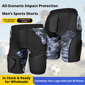 Shorts de compression rembourrés pour hommes avec protection 5 points hanches-cuisses, pour football, patinage, hockey, cyclisme et baseball - Product Image 6