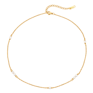 Collier MAMA en perles d'eau douce classiques en acier inoxydable plaqué or 18 carats, design original <span class=keywords><strong>J</strong></span>&D, pour la fête des mères - Product Image 5