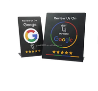 Support NFC en acrylique personnalisé avec code QR pour avis Google, affichage NFC sans contact pour scanner les avis Google, support de menu UV 13,56 MHz