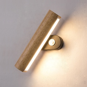 Interior Decoration Wall Lamps Wood Body Acrylic Lampshade Rotatable Bedroom Reading Wall <strong>Sconce</strong> <strong>Lights</strong> LED With Switch - Product Image 5