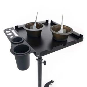 Adjustable hair styling cart black with wheels wig stand thick hair extension <b>tools</b> cart perming and coloring cart frame - Product Image 2
