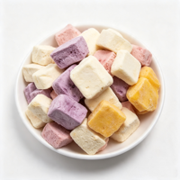 Vriesgedroogde yoghurt fruitblokjes blauwe bes gele perzik aardbei mango smaak fruityoghurtblokjes