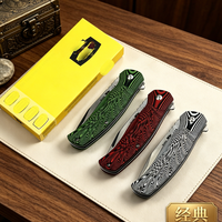 Couteau pliant personnalisable de haute qualité avec manche en G10 et acier 5CR13, portable pour la chasse, le camping et l'EDC, outil de poche