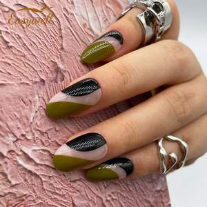 Easywell-<span class=keywords><strong>Faux</strong></span> ongles en <span class=keywords><strong>gel</strong></span> acrylique souple, 30 pièces, gros ongles à pression style festival, à la main - Product Image 2