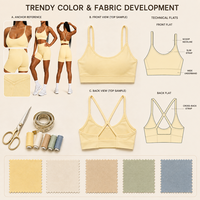 Ensemble de yoga 2 pièces personnalisé pour femme : Soutien-gorge de sport dos croisé et short cycliste taille haute – Tenue de sport et fitness – Fournisseur en gros