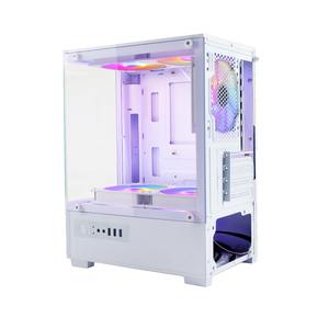 MANMU all'ingrosso Micro ATX Desktop Mid Tower Case per <span class=keywords><strong>Computer</strong></span> torri in lega di alluminio bianco custodia <span class=keywords><strong>CPU</strong></span> Ready Stock custodia per PC da gioco - Product Image 5
