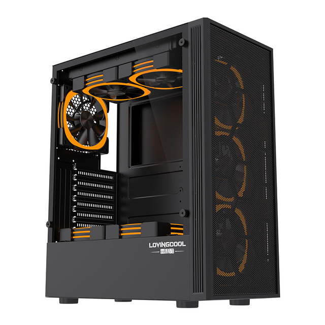 Lovingcool Hot Sale Black ARGB ATX Mesh Front Panel Professional Gaming PC Desktop Computer RGB ATX Computer Case for Gaming