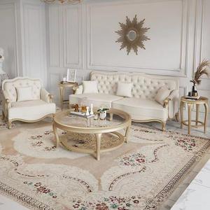 Ensemble de canapés en bois massif français, design moderne, canapé Chesterfield en similicuir, rembourrage en éponge, 2 places, pour salon, hôtel, villa, maison - Product Image 2
