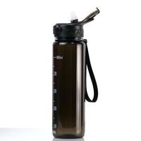 Bouteille d'eau écologique grande capacité en Tritan 32oz avec marqueur de temps, bouteilles d'eau de sport motivantes pour la salle de sport