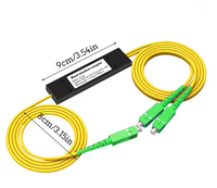 Répartiteur de fibre optique FTTH jaune 1x2, boîtier de répartiteur de fibre optique 1 point 2, boîtier de répartiteur conique 1 vers 2 SC/APC, accessoires informatiques