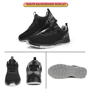 Chaussures de sécurité JIANKUN légères en acier, anti-écrasement, antidérapantes, durables, respirantes en maille + cuir microfibre, imperméables pour hommes - Product Image 6