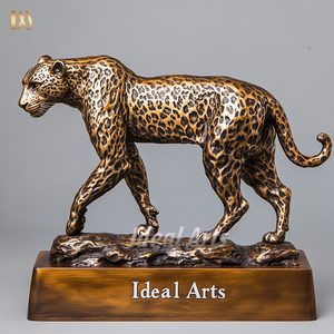 屋外ガーデン金属銅動物等身大ヒョウ像彫刻等身大ヒョウ像ブロンズ真鍮チーター像 - Product Image 4