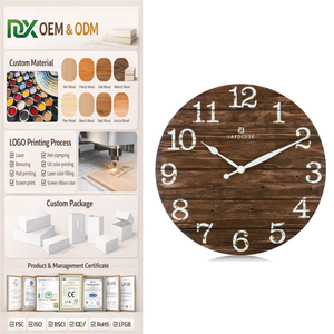 Horloge murale en quartz style ferme, 24 pouces, grande horloge murale rustique en bois, décoration écologique pour salon, chambre, <span class=keywords><strong>cuisine</strong></span> - Product Image 1