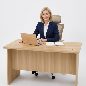 Escritorio Moderno con Marco Metálico, Mueble de Oficina Rectangular, Diseño Ergonómico, Uso en Oficina en Casa - Product Image 1